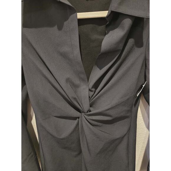 Cinq à Sept McKenna Knot Front Midi Dress Black Size 4 Long Sleeve - Picture 6 of 9